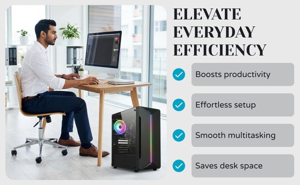 Desktop Computer Core i7 4th Gen CPU for PC Desktop | 16GB RAM | 256GB SSD | Win 11 Pro & Office 2021 | WiFi 6 & Bluetooth | HDMI, VGA Ethernet, USB 3.0 | HD Graphics 4600 | 2-Years Onsite Wanrrany