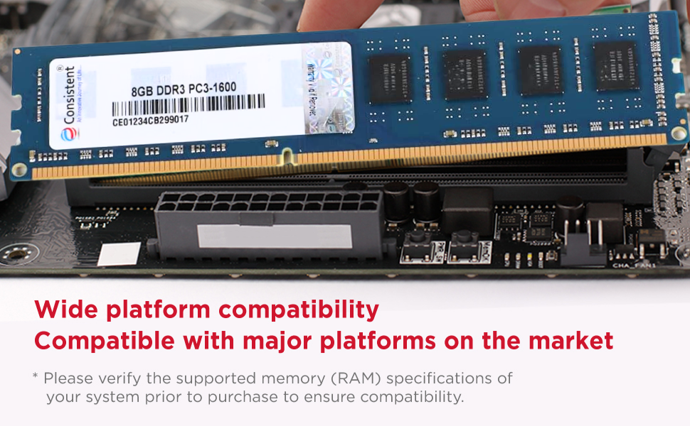 Consistent 8GB DDR3 Desktop RAM,1600MHz